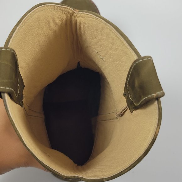 Western / rodeo boots. Leather. Size  37/ US 6. Olive Green Color. - Picture 10 of 14